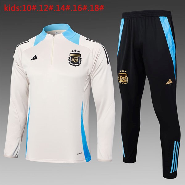 Niños Sudadera De Training Argentina 2024-2025 Amarillo Azul 3